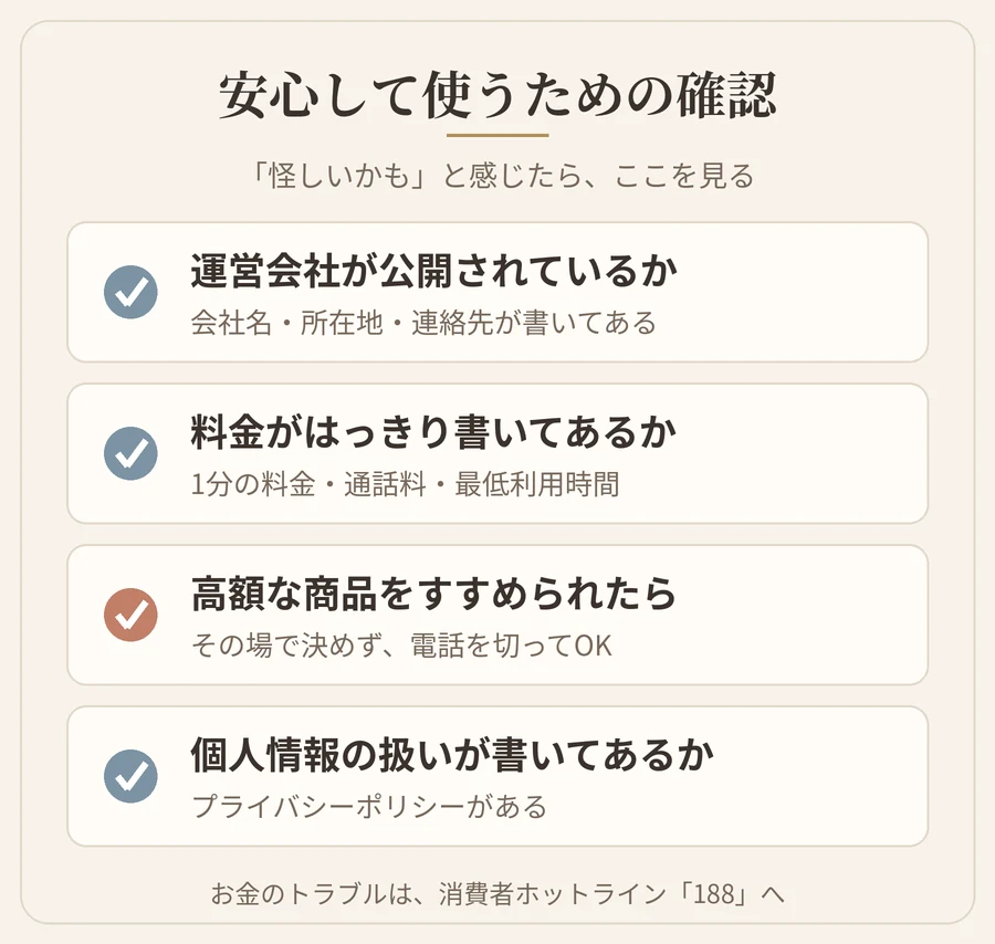 電話占いを安心して使うための確認ポイント